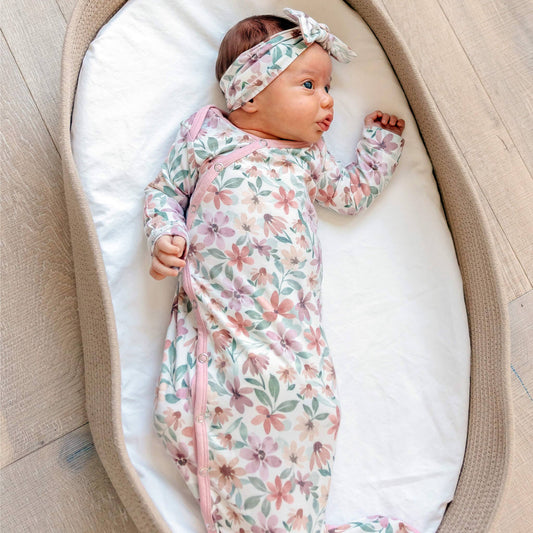 Newborn Knotted Gown - Natalie