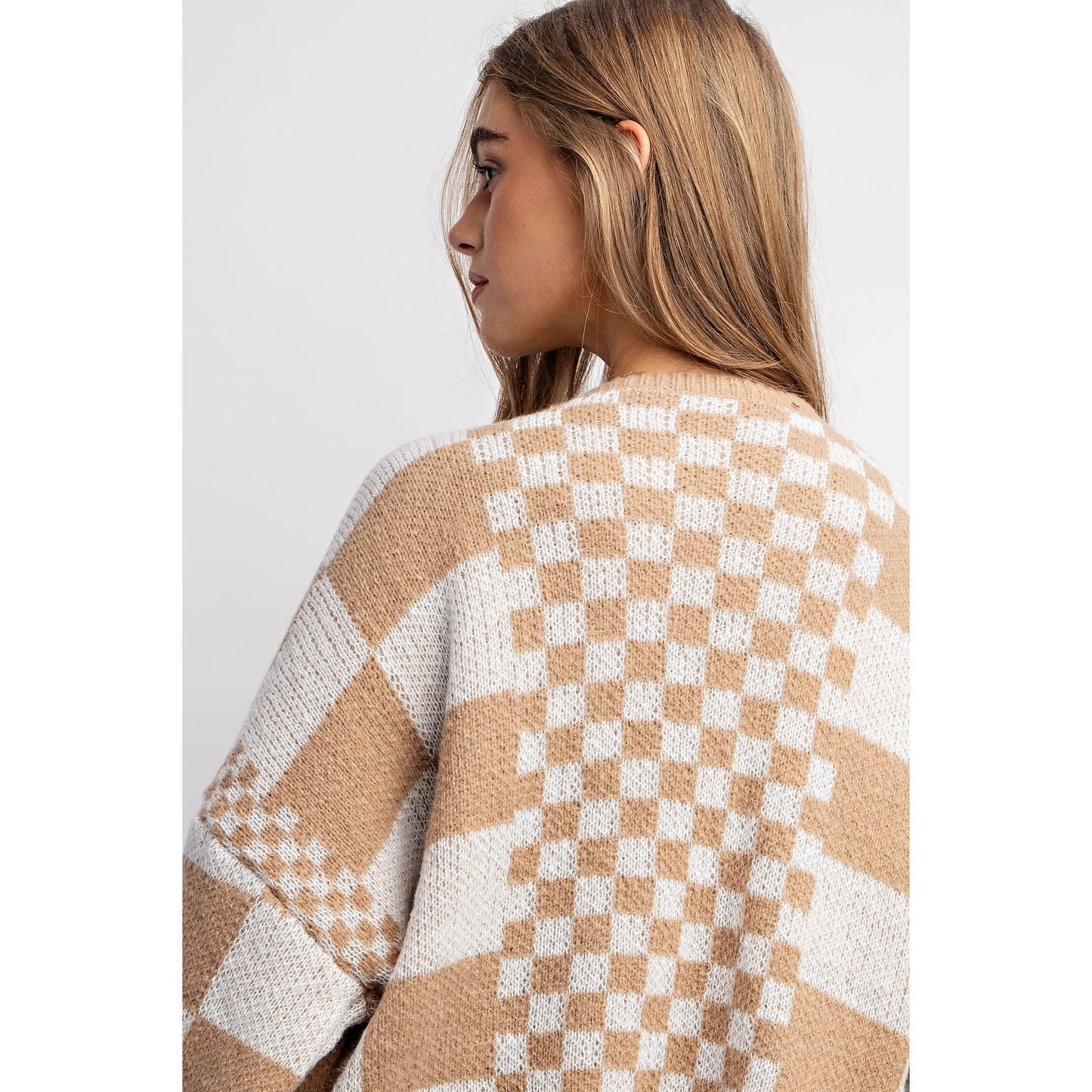 Checker Knit Cardigan