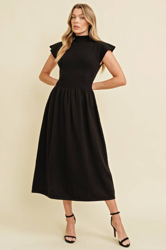 Mock Neck Maxi Dress