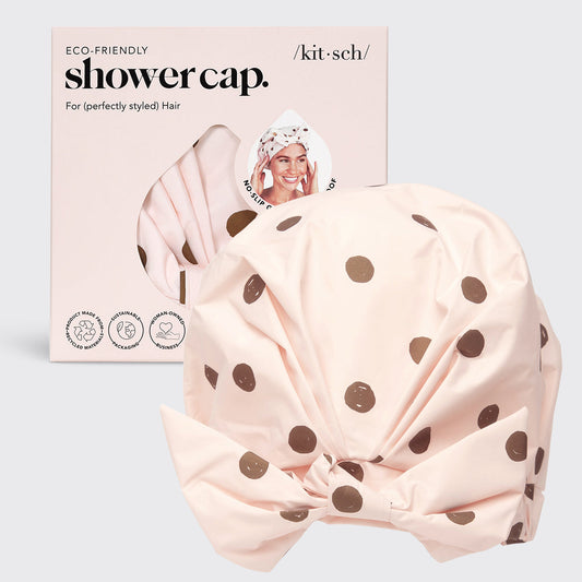 Luxury Shower Cap - Blush Dot