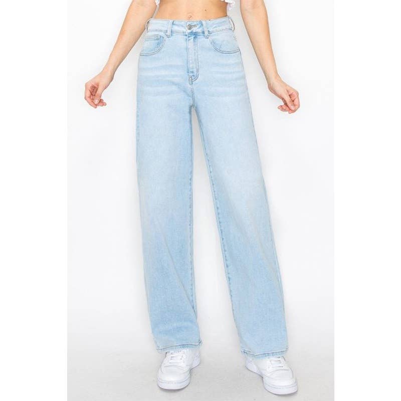 Wax Jeans-Straight Wide Leg Jeans