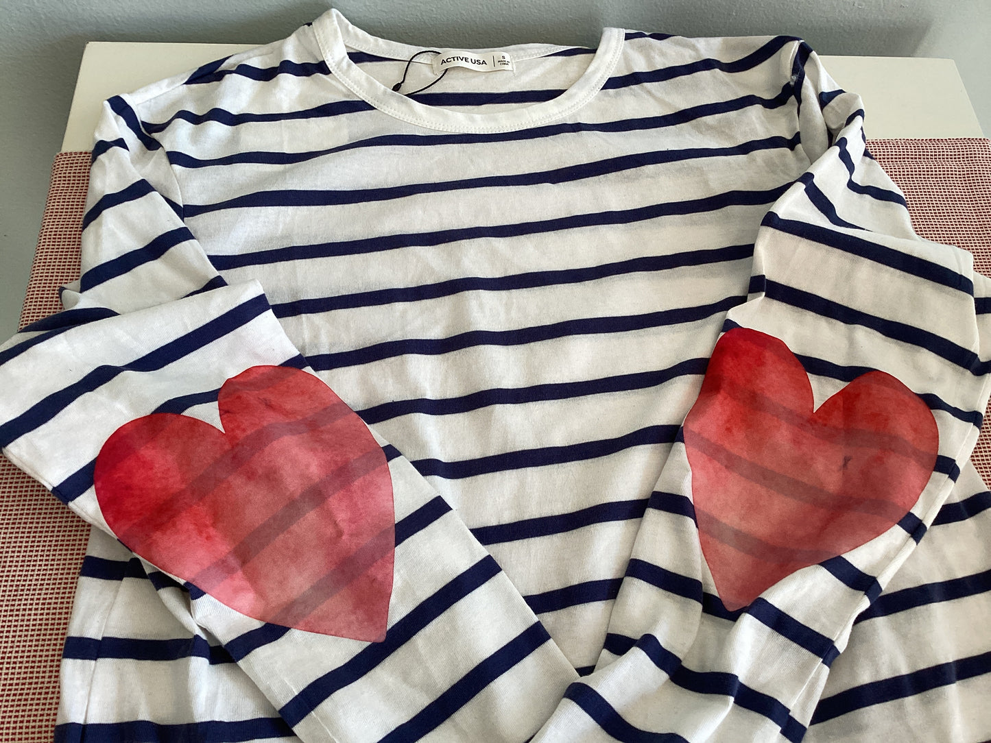 Striped Heart Sleeve shirt