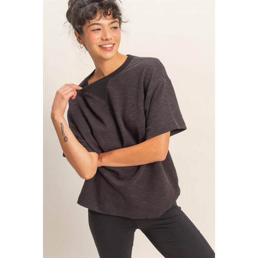 Crew Neck Short Sleeve Top