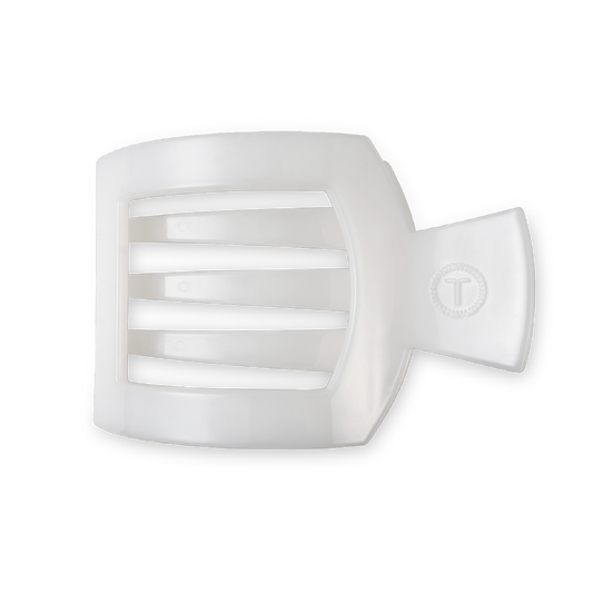 Teleties Square Flat Hair Clip | Medium | Coconut White
