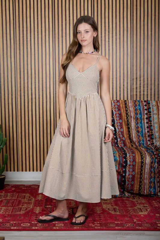 Basque Waist Midi Dress