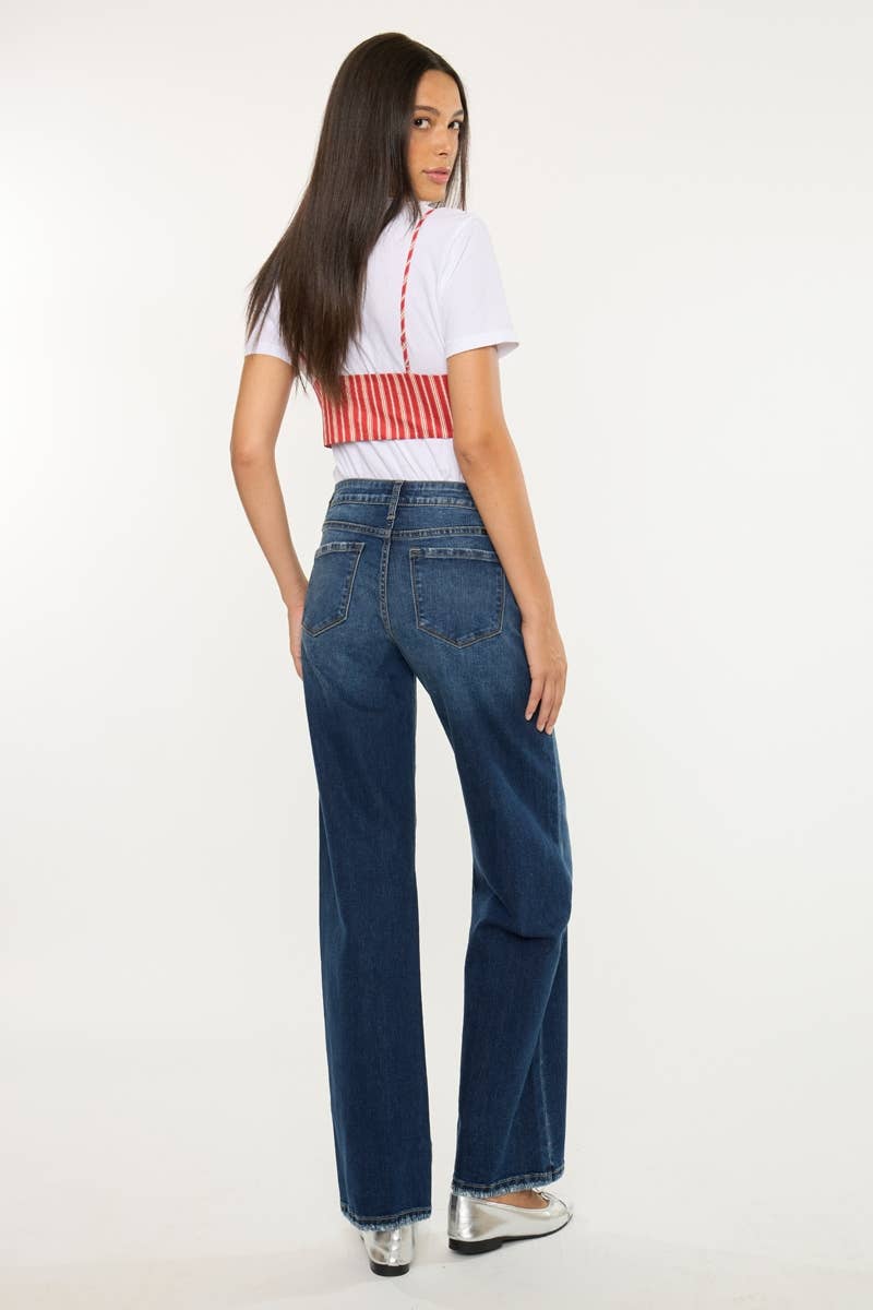 Crater Mid Rise Wide Leg Jeans Kan Can