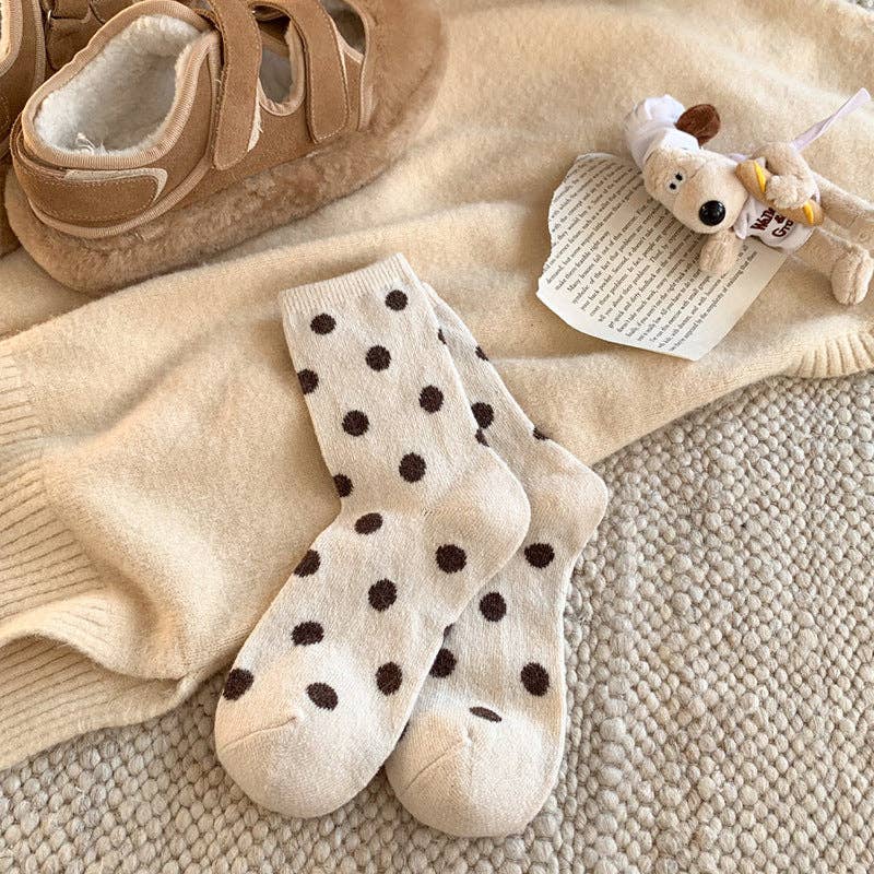 Color Block  Polka Dot Socks