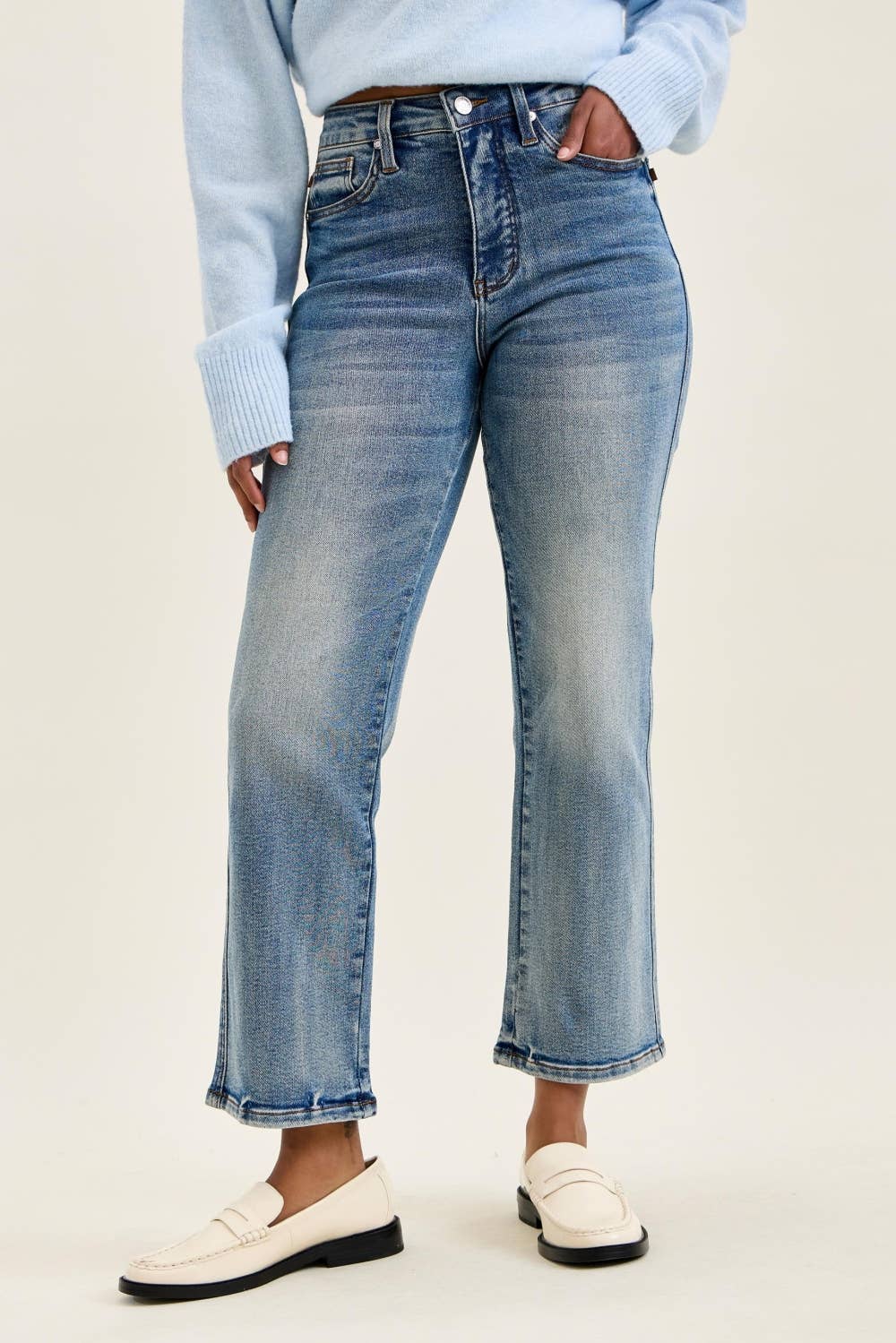 HW T.C. PEGGY Ankle Straight MD Break Through Blue