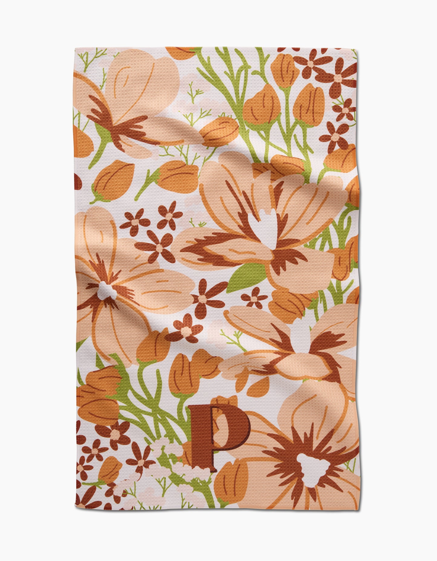 Geometry Monogram Floral Tea Towel