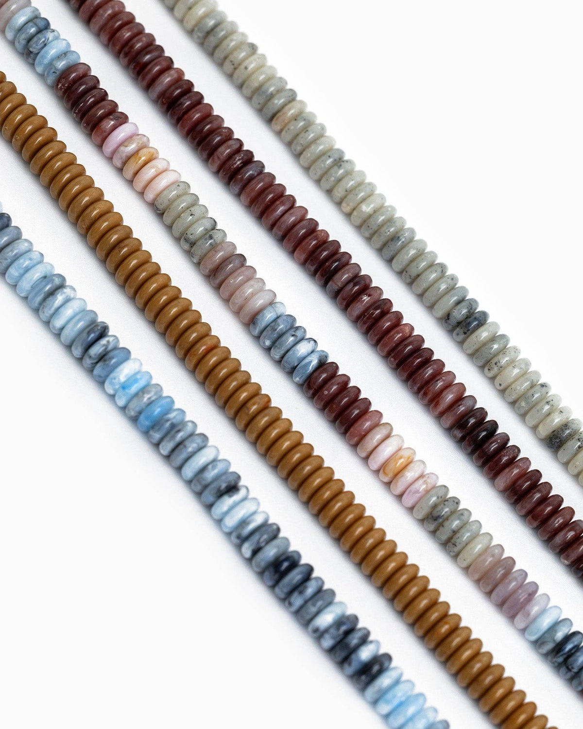 Neutral Color Wide Marble Beaded Necklace