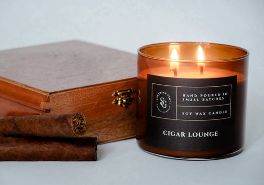 "Cigar Lounge" Soy/Coconut Wax Candle