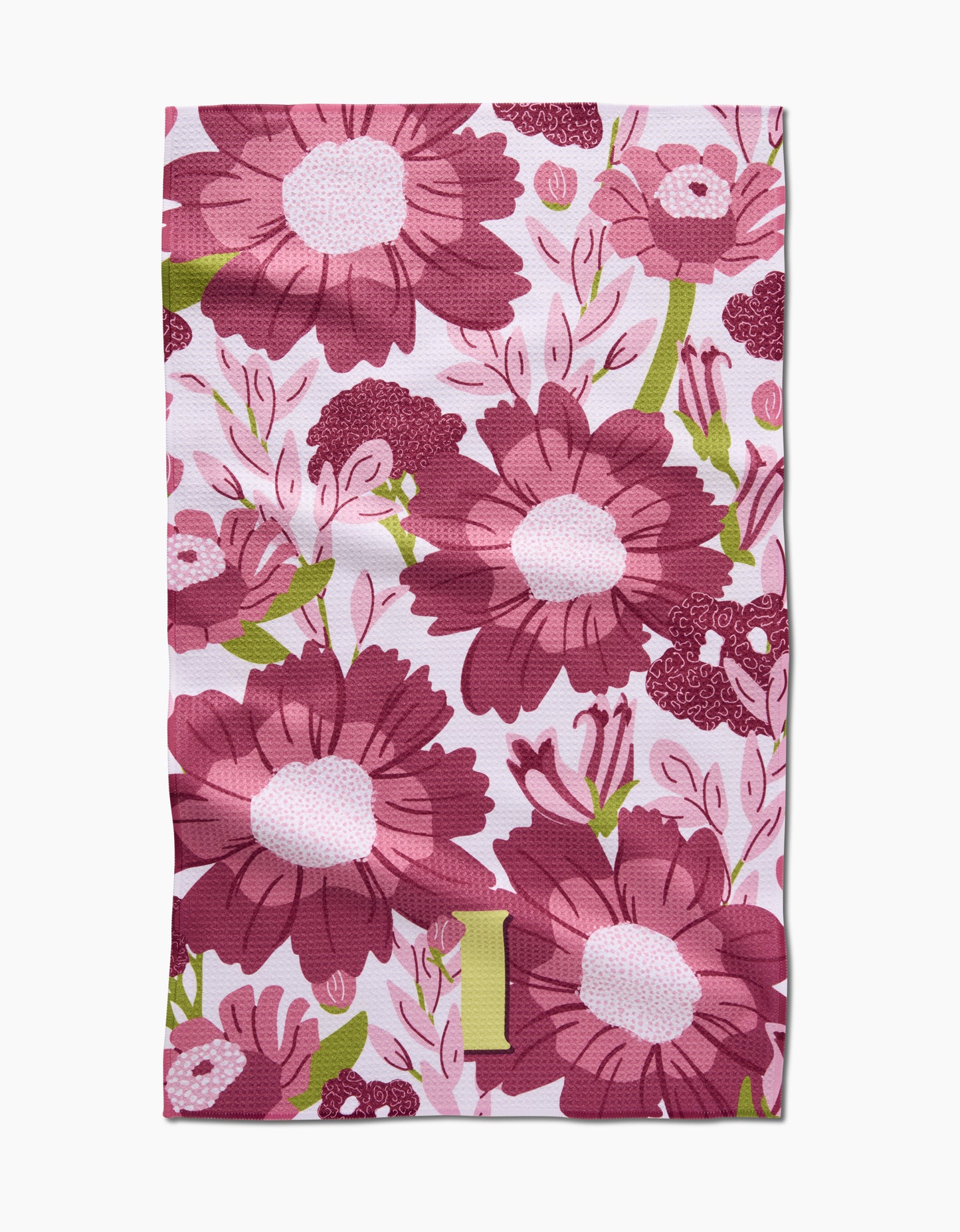 Geometry Monogram Floral Tea Towel