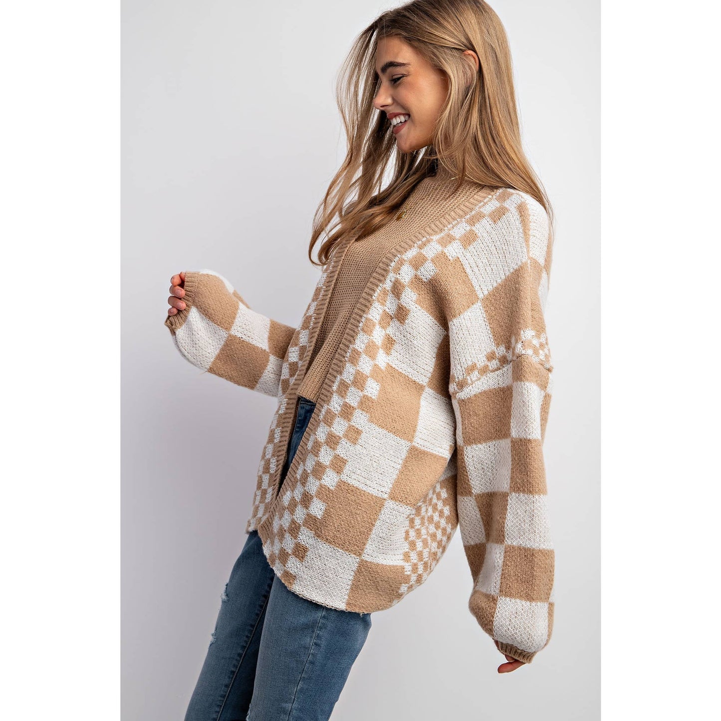 Checker Knit Cardigan