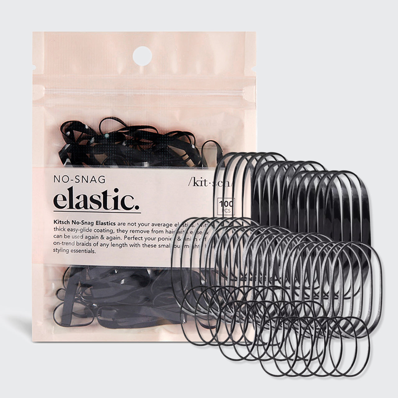 No-Snag Elastic 100pc (Black)