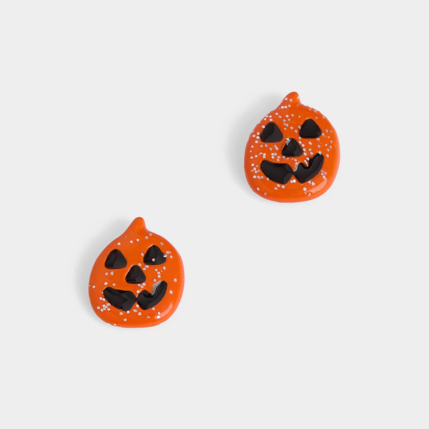 Sparkle Pumpkin Studs - Orange - Halloween