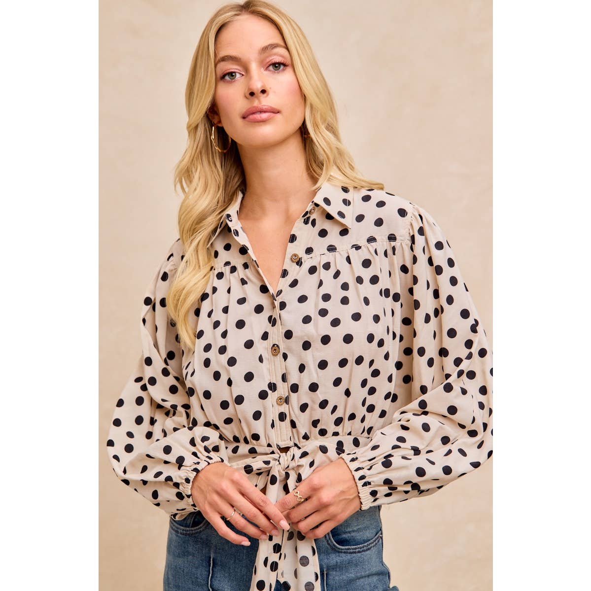 Polka Dot Print Blouse