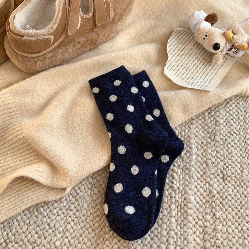 Color Block  Polka Dot Socks