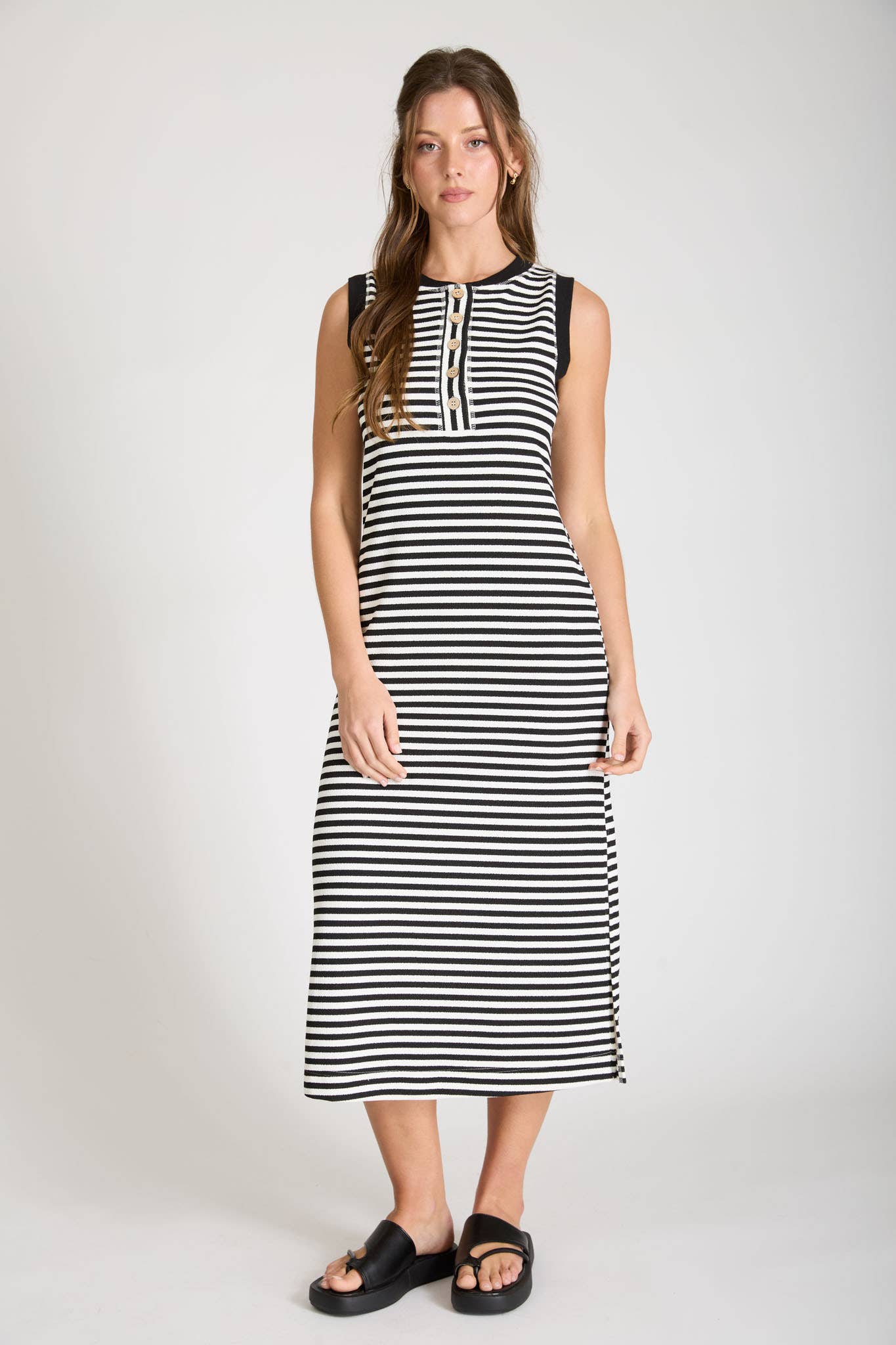 Henley Tank Knit Midi Dress