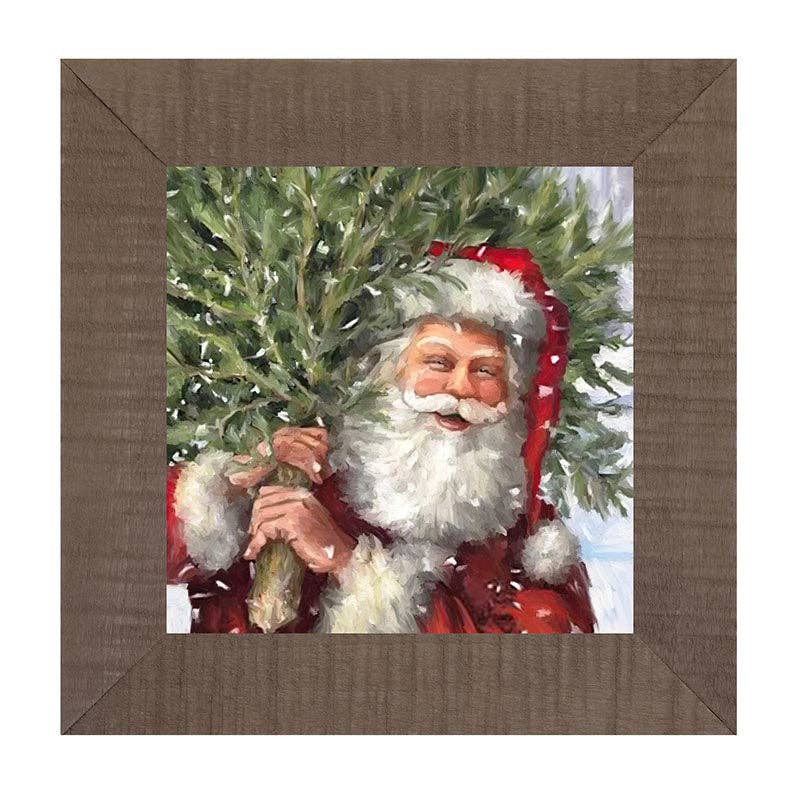 Classic Santa carrying tree
