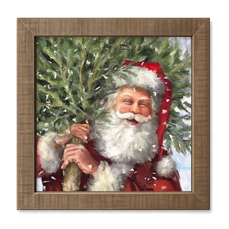 Classic Santa carrying tree