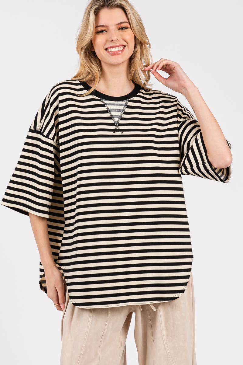 Striped Oversized Top