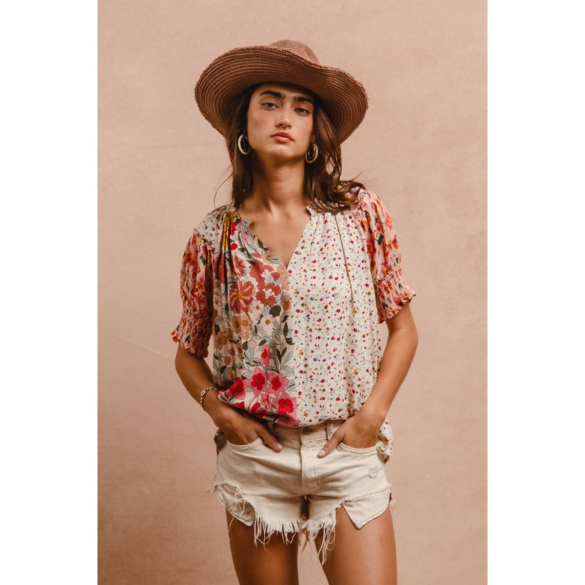 Woven Mix & Match Peasant Top