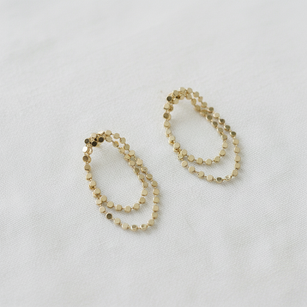 Geometric Polka Dot Tassel Earrings