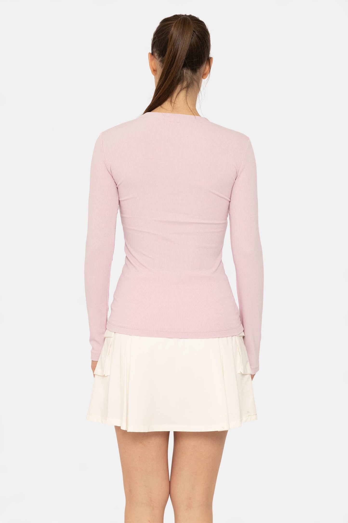 Essential Long-Sleeved Micro-Ribbed Athleisure Top