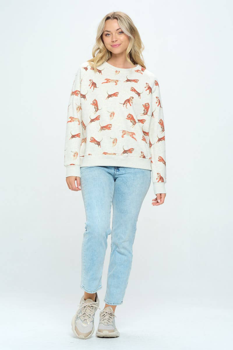 Tiger Print Sweatshirt
