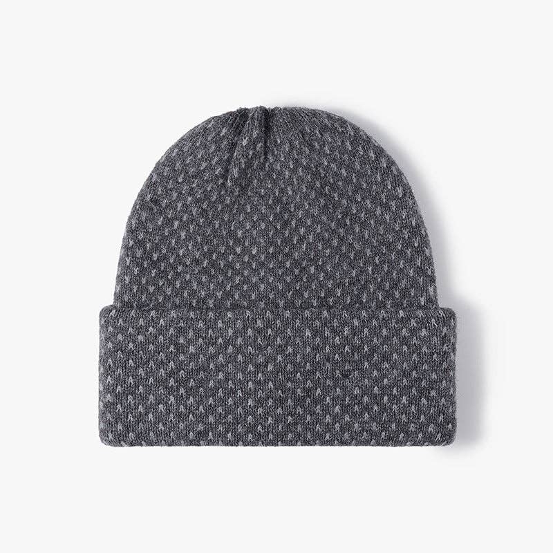 Polka Dot Knit Hat Padded Beanie