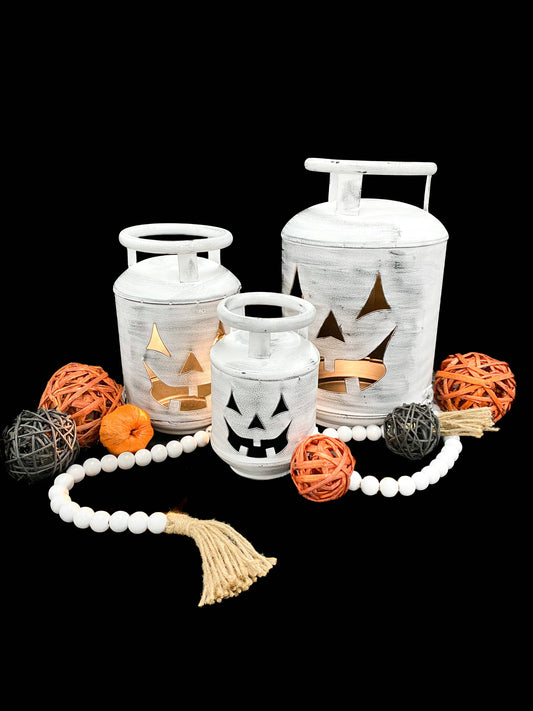 White Wash Pumpkin Cylinder (large)