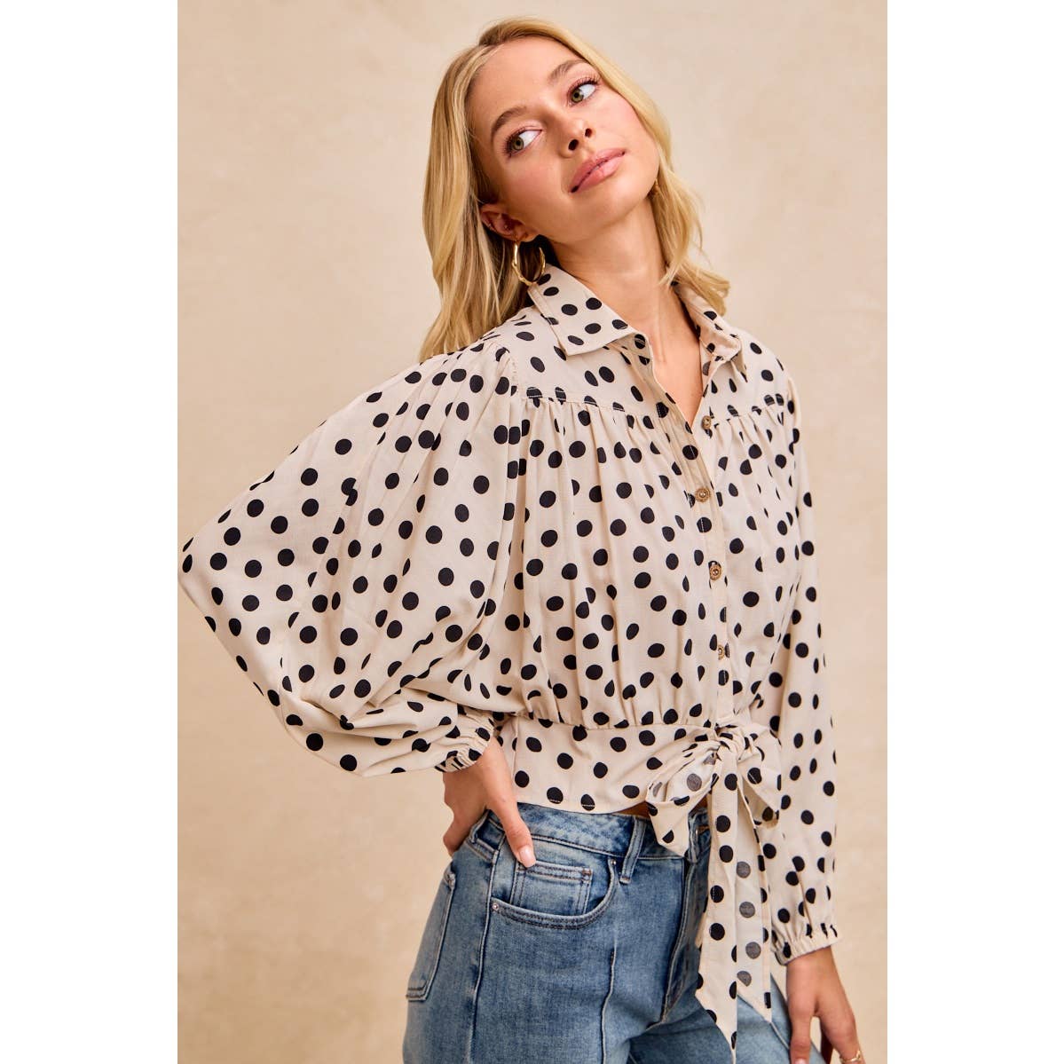 Polka Dot Print Blouse