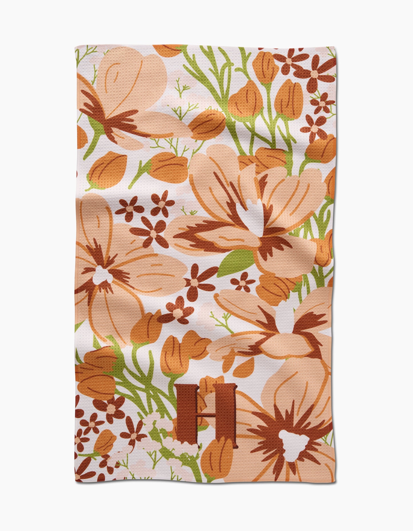 Geometry Monogram Floral Tea Towel