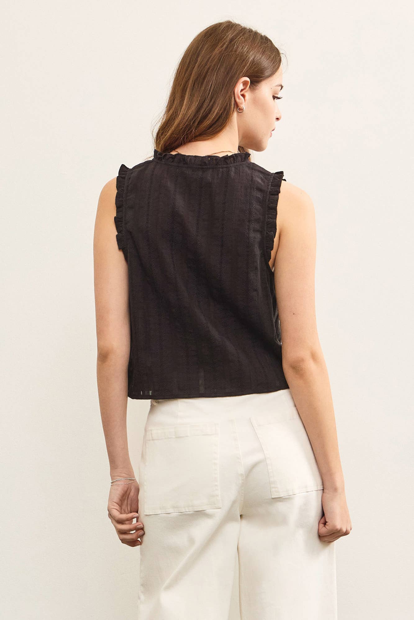 Ruffled V Neck Top