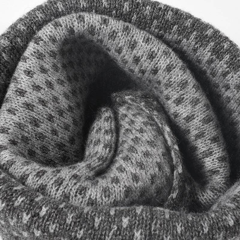 Polka Dot Knit Hat Padded Beanie