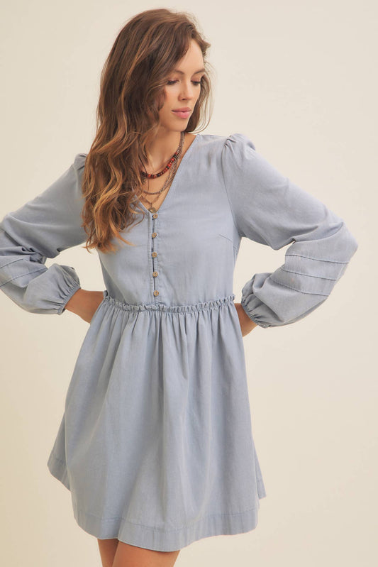 Cotton Acid Washed Mini Dress