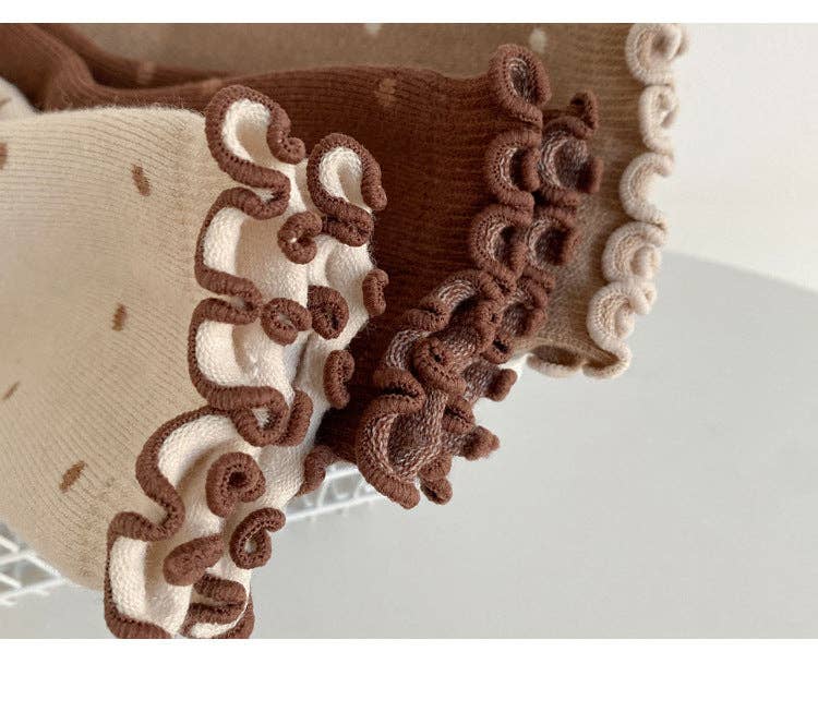 Polka Dots Ruffle Crew Socks