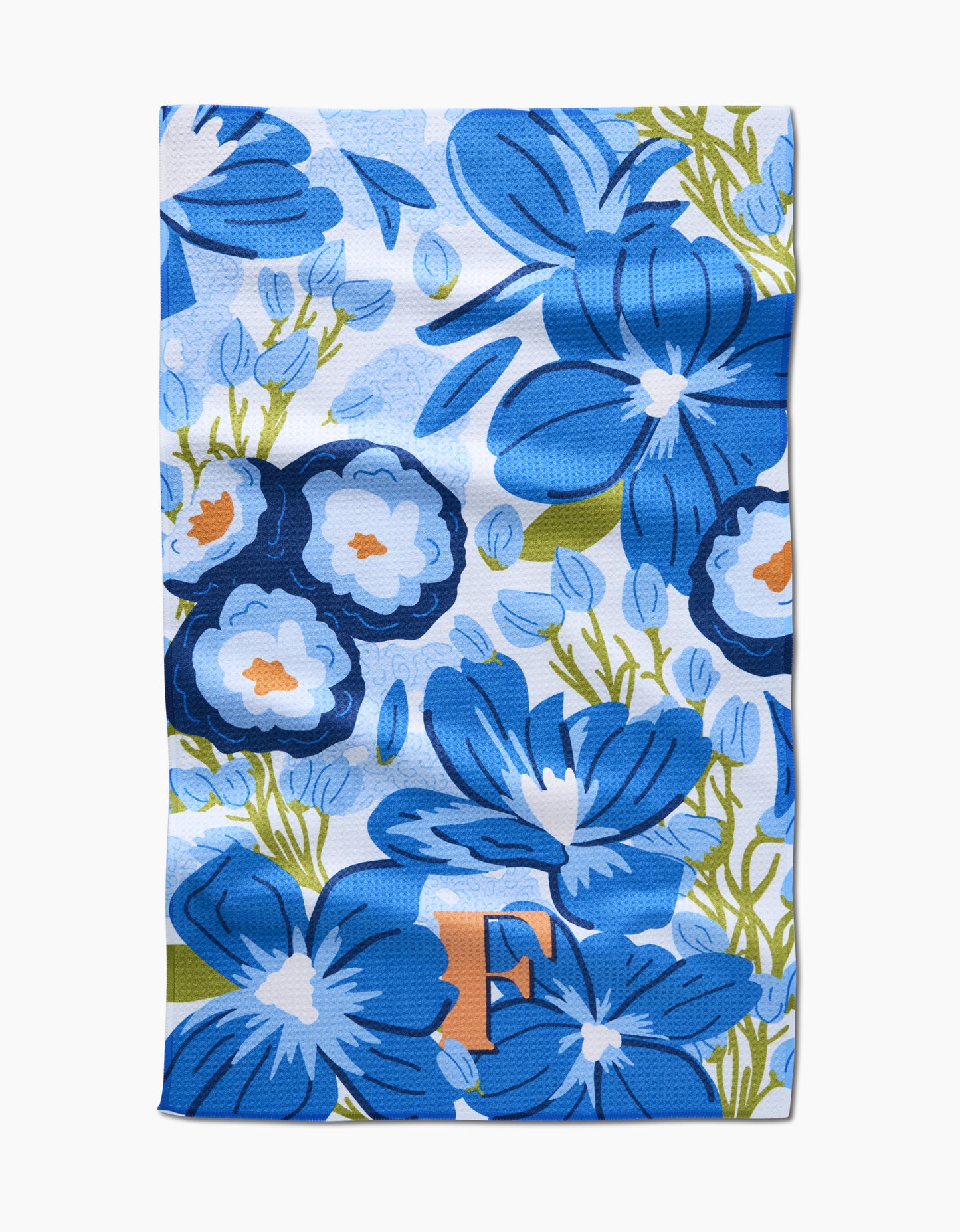 Geometry Monogram Floral Tea Towel