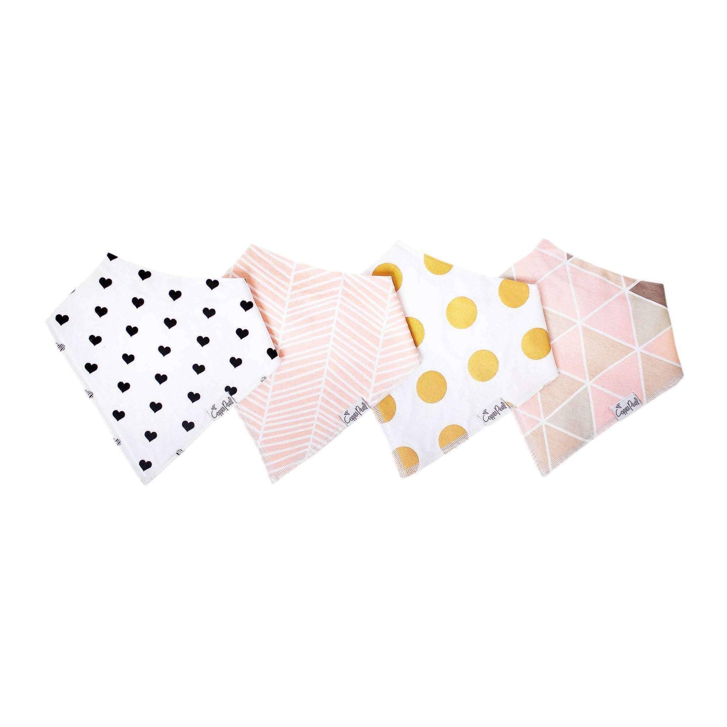 4 Pack Baby Bandana Bibs - Blush