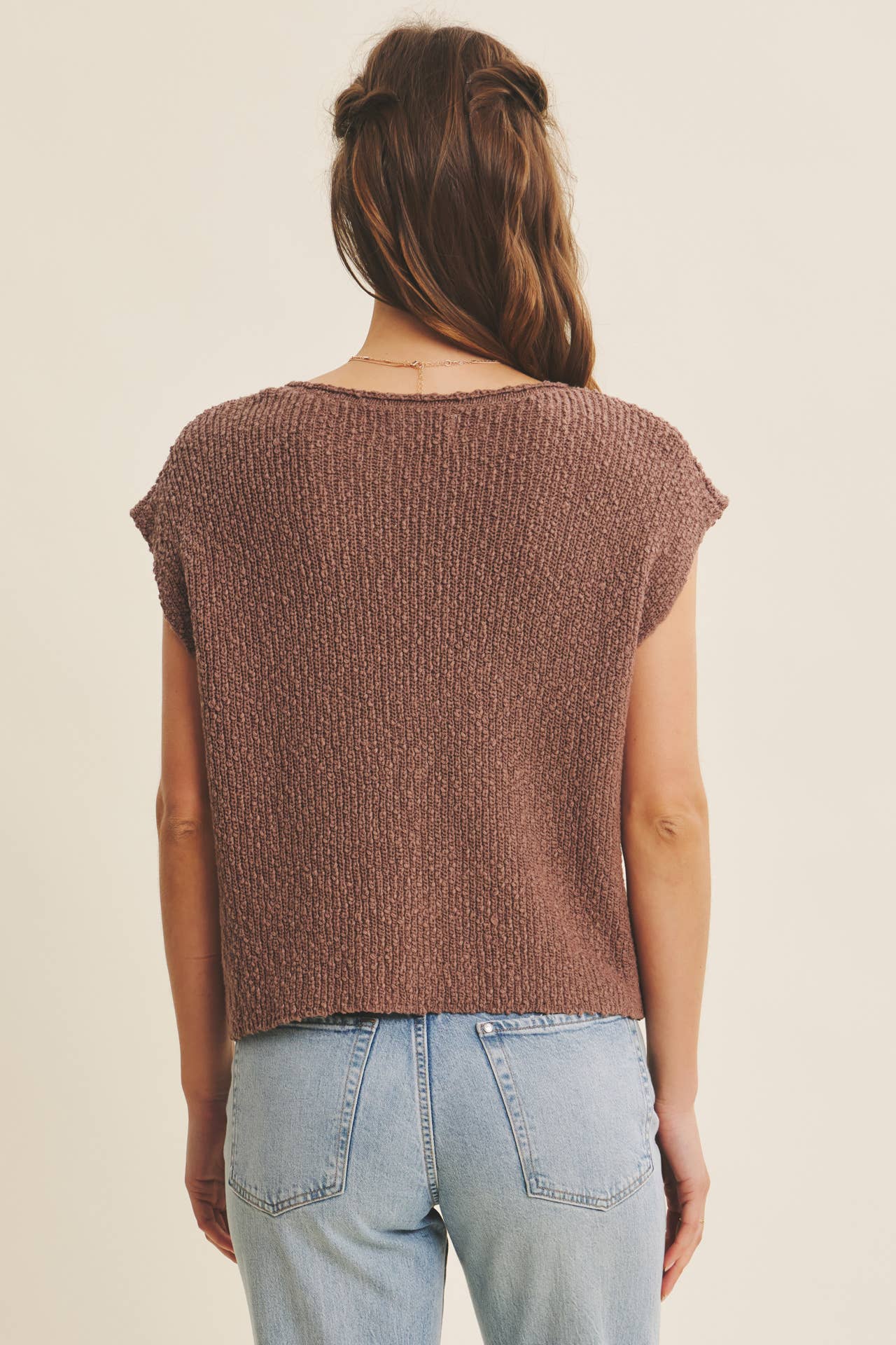 Relaxed Fit Slub Sweater Top