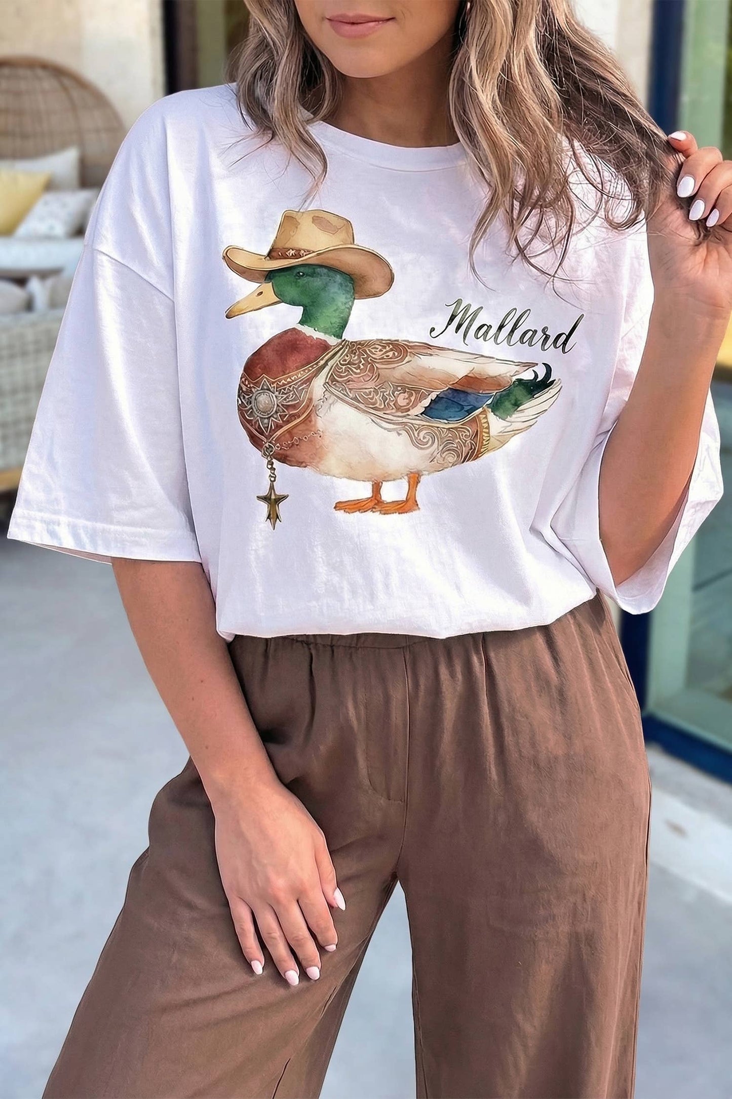 Mallard Duck Short Sleeve Oversized Tee | S-XL