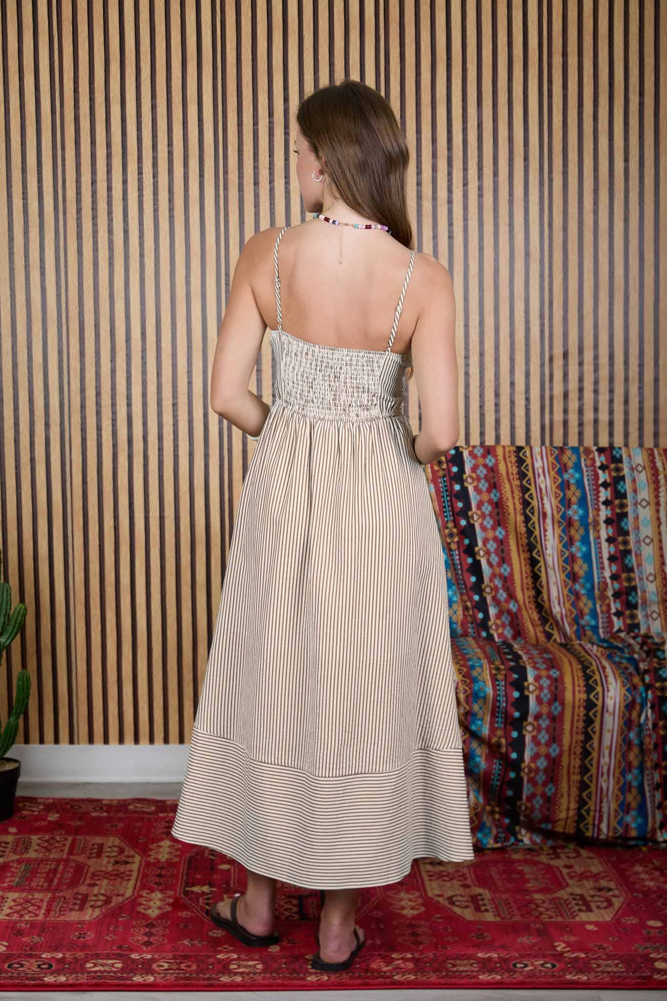 Basque Waist Midi Dress