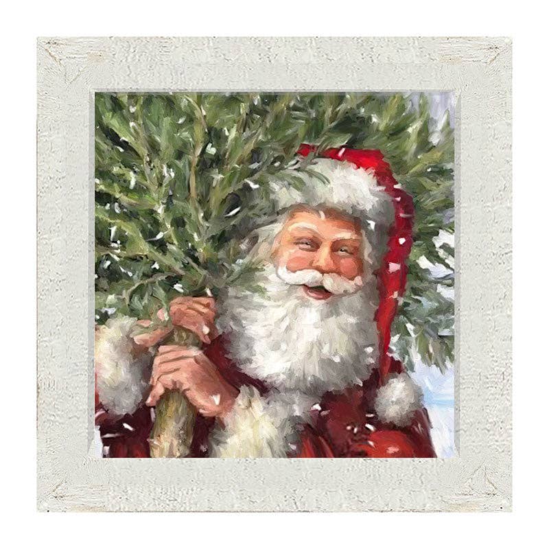 Classic Santa carrying tree