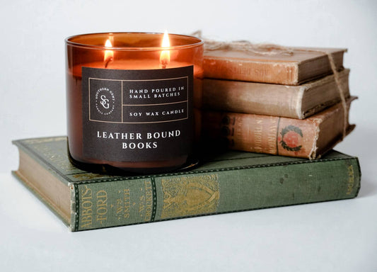 "Leather Bound Books" Soy/Coconut Wax Candle