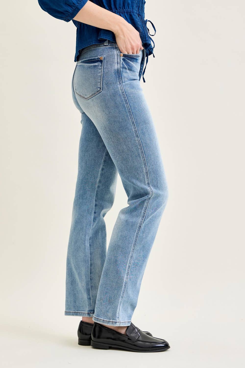 HW Tummy Control Contrast Wash Straight