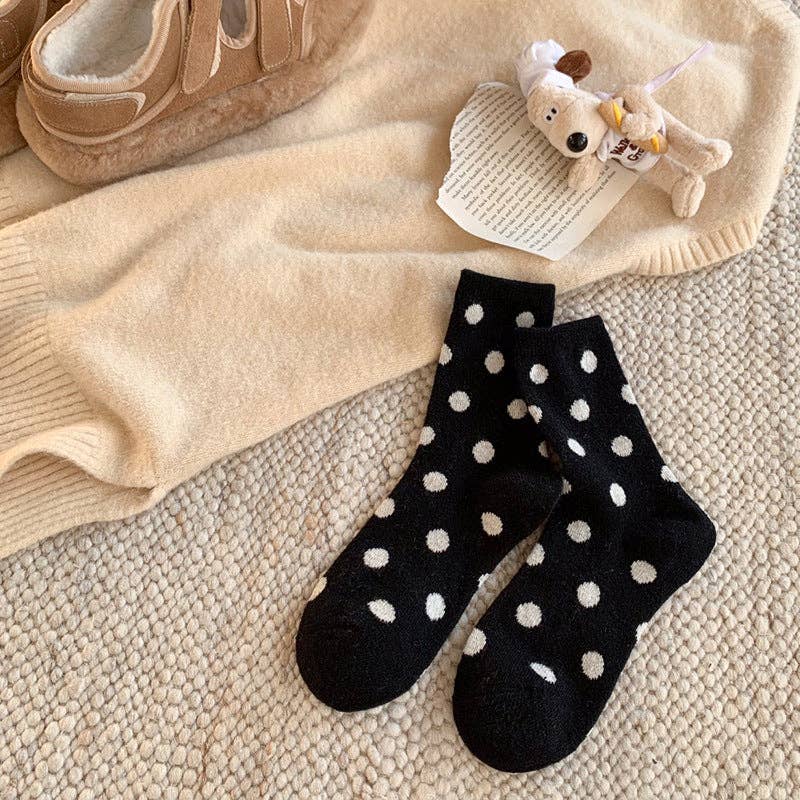 Color Block  Polka Dot Socks