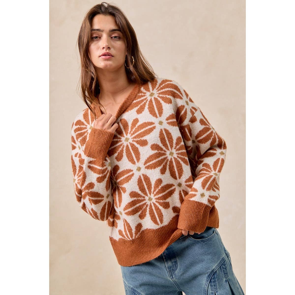 Flower Pattern Sweater