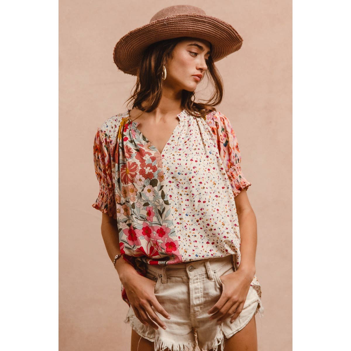 Woven Mix & Match Peasant Top