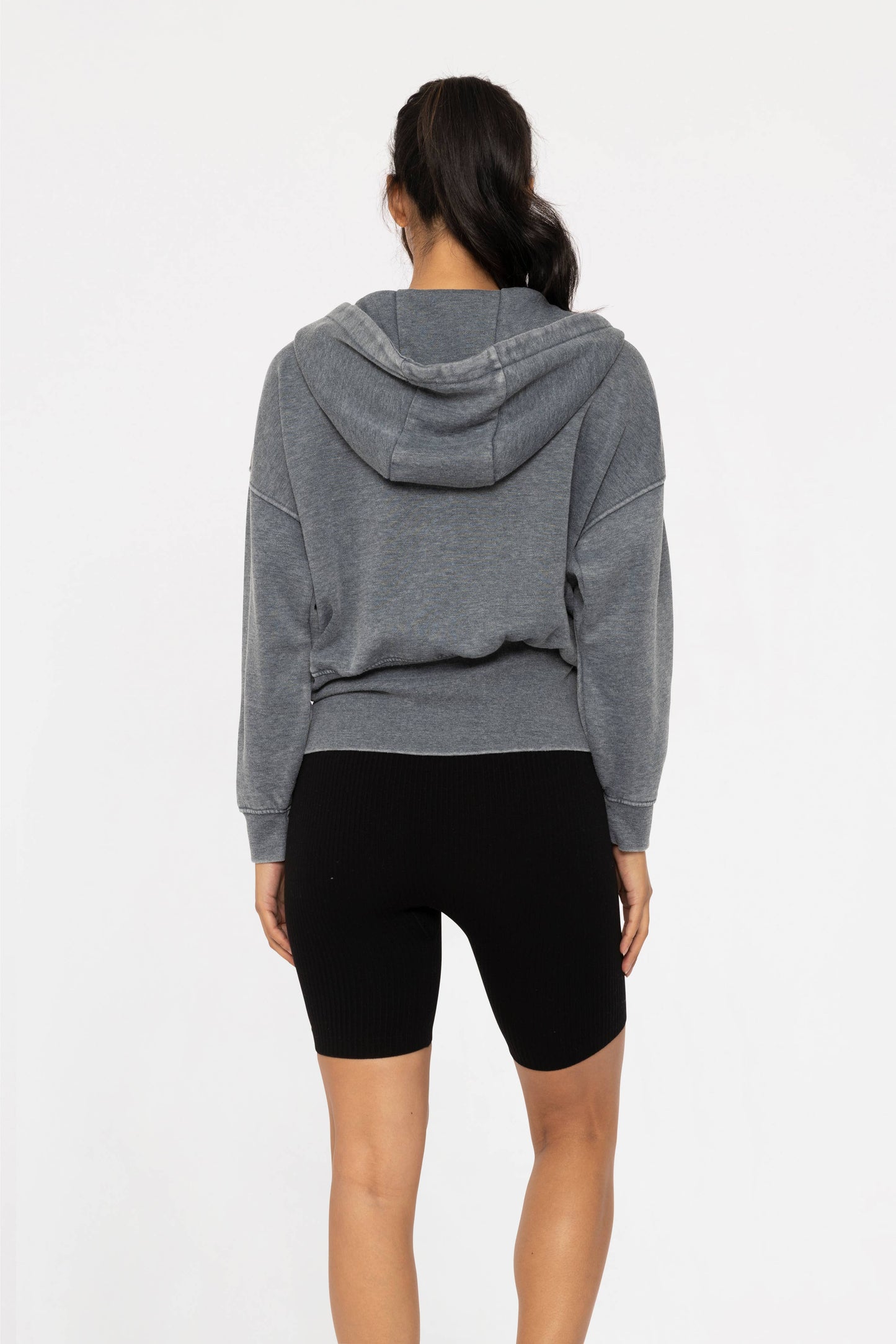 Fleece Hoodie Jacket with Tapered Sleeves