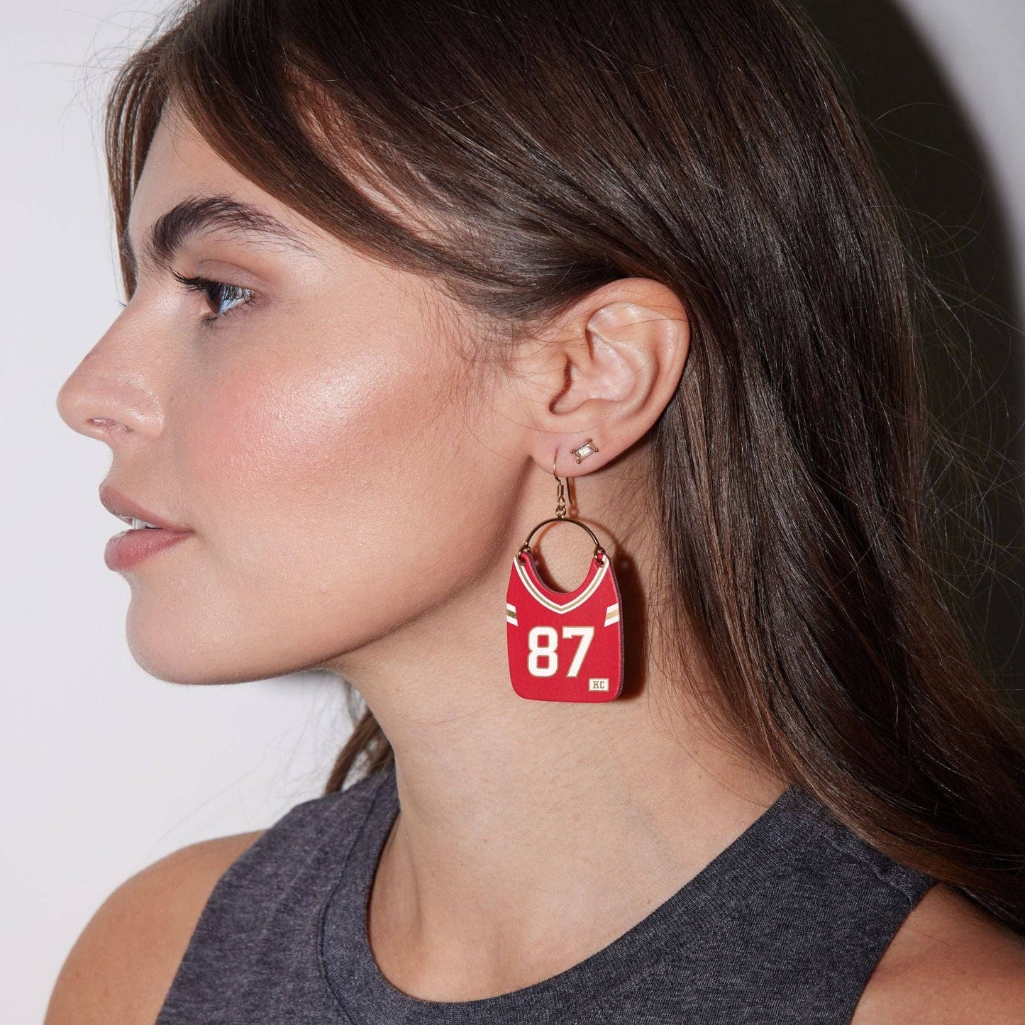 Kansas City Jersey Earring #87